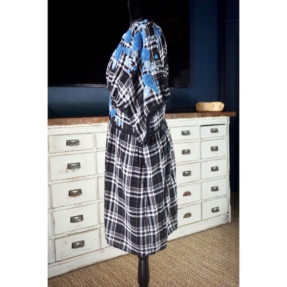Anthropologie Sarah Plaid Embroidered Dress New - Picture 5 of 13